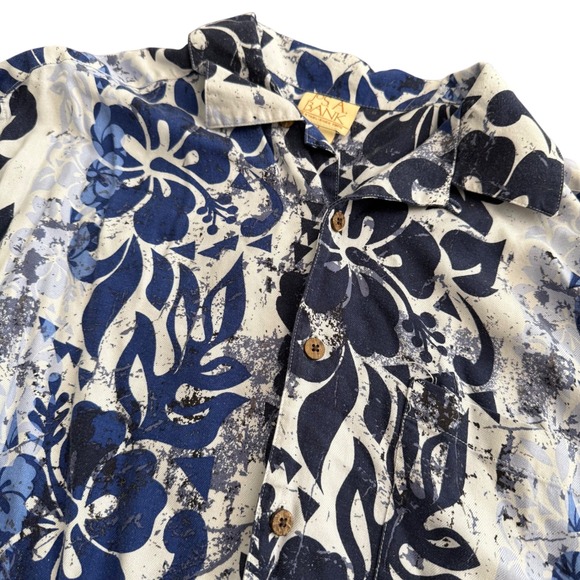 Jos. A. Bank Other - Jos. A.‎ Bank Mens Large 100% Silk Blue Floral Tropical Hibiscus Hawaiian Shirt